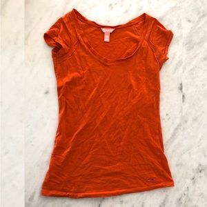 Orange Hollister Co short sleeved scoop neck tee